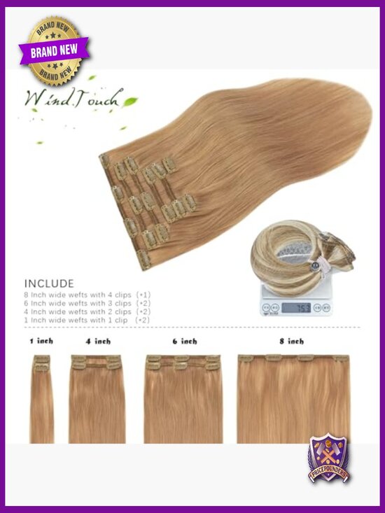 20Inch 75g Clip In Hair Extensions Real Human Hair 9A Grade 7PCS Straight main image 5